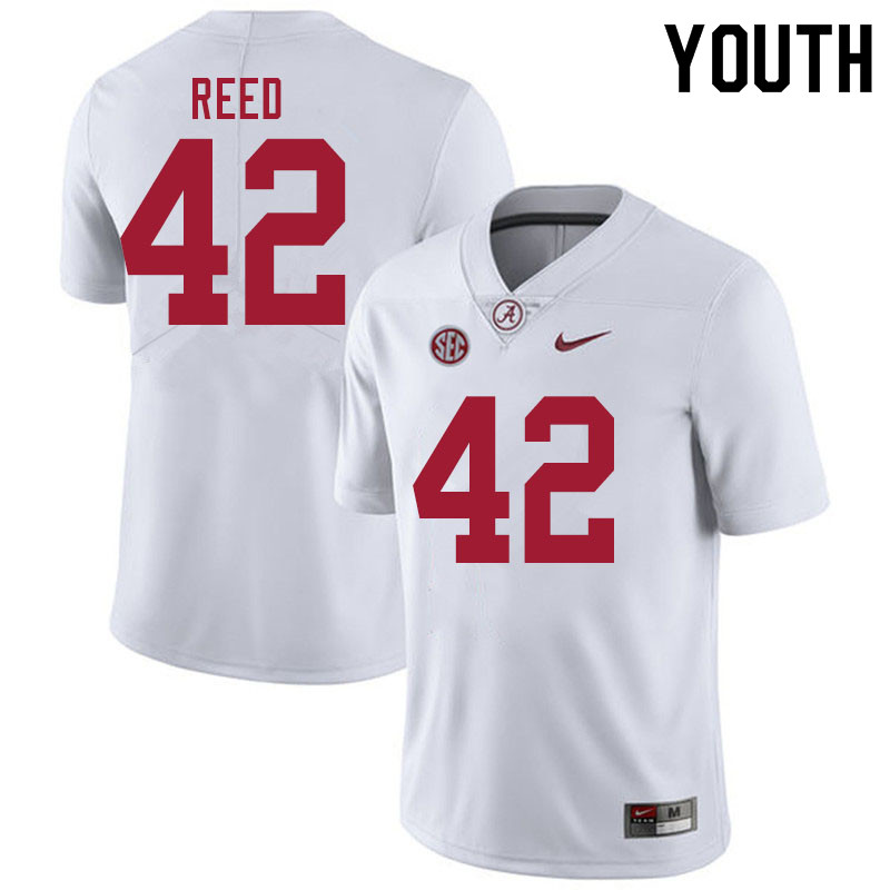 Alabama Crimson Tide Youth Sam Reed #42 White NCAA Nike Authentic Stitched 2020 College Football Jersey YJ16P57IJ